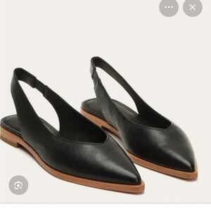 Frye Black Leather Kenzie Slingback Women's Shoes Size 9.5